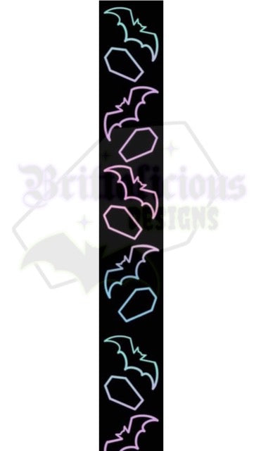 EXCLUSIVE - 1” bats and coffins polyester webbing