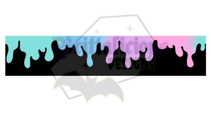 EXCLUSIVE - 1” pastel drip polyester webbing